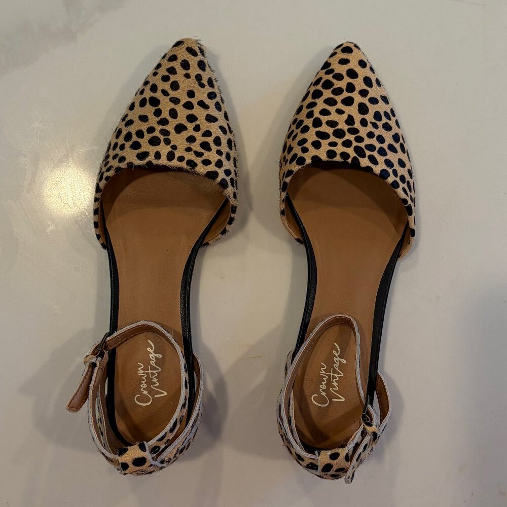 NEW! Crown Vintage Erenawet Calf Hair Flats Size 7 - NWOB